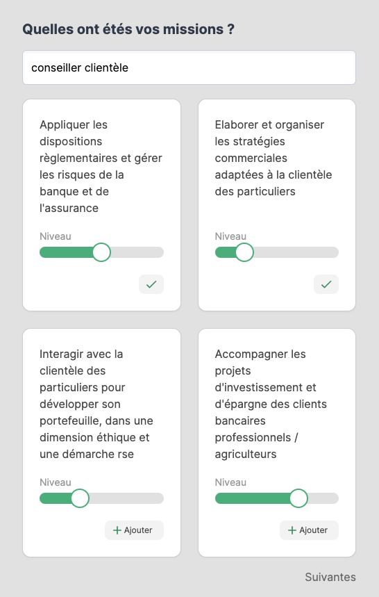 Missions pour un CV de conseiller clientèle